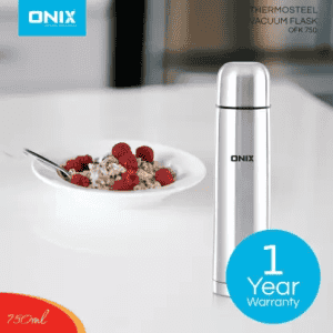 Onix Stainless Steel Vacuum Bullet Flask  | 750 ml | Silver Steel | OFK-750