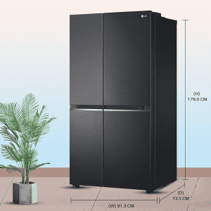 LG 694 L | Frost Free Smart Inverter | GC-B257SQUV AMCQEBN | Door Cooling Plus Technology Side-by-Side Refrigerator | Matte Black