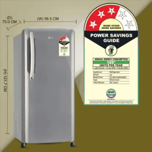 LG 201 L 3 Star | Direct Cool Single Door Refrigerator | Fast Ice Making | GL-B211HPZD | Shiny Steel