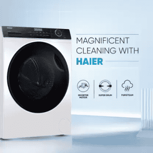 Haier HW80-IM12929C |Super Drum Inverter | Washing Machine Fully Automatic Front Load | 8 kg