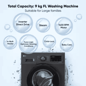 LG  FHM1409BDM | Fully Automatic Front Load Washing Machine with In-built Heater | 5 Star | 9 kg