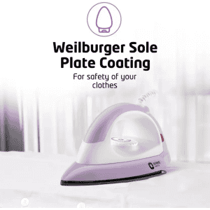 Orient Electric Panache Plus Dry Iron | 1100 W Dry Iron | White & Purple | DIPCP11LP