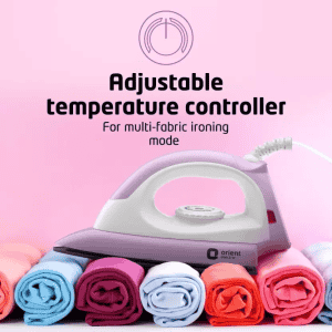 Orient Electric Panache Plus Dry Iron | 1100 W Dry Iron | White & Purple | DIPCP11LP