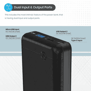Portronics Power Brick II 20K 20000mAh Power Bank  | POR-1217 |
