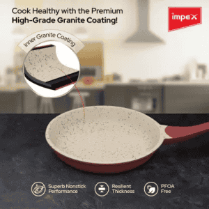 IMPEX RUBY 24 Aluminium Diecast Nonstick Fry Pan 24 cm diameter 1 L capacity  Aluminium, Non-stick