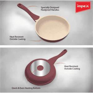 IMPEX RUBY 24 Aluminium Diecast Nonstick Fry Pan 24 cm diameter 1 L capacity  Aluminium, Non-stick