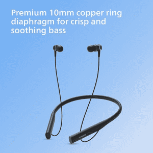 Philips Audio TAN4207BK | WIRELESS NECKBAND | Magnetic Ear Tips for Tangle Free Experience | Black