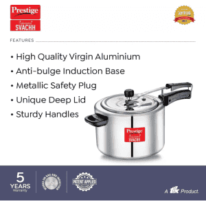 Prestige Svachh Nakshatra 5 L Plus Induction Bottom Pressure Cooker 3 L  | Aluminium