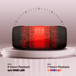 boAt Stone 1200F Bluetooth Speaker | upto 9 Hours Battery | IPX7 & RGB LEDs | 14 W | Black Raptor