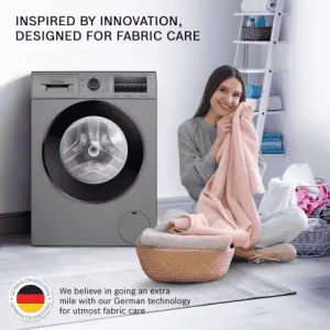 BOSCH Fully Automatic Front Load Washing Machine with In-built Heater | 8 Kg | WAJ2846PIN | Grey