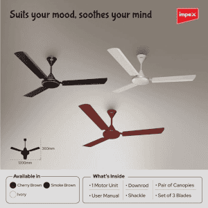 Impex Whizstar Plus 1200 mm Ceiling Fan for Home, High Speed Fan  | Smoke Brown