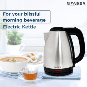 Faber Electric Kettle with Stainless Steel Body, FK 1.8 litres boiler for Water
