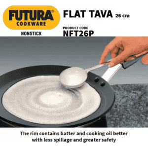 Hawkins Futura Nonstick Flat Tava | 26 cm | 4.88 mm | Black | NFT26P