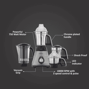 PREETHI STEELE SUPREME | MG-208 | 5Y 750W | MIXER GRINDER