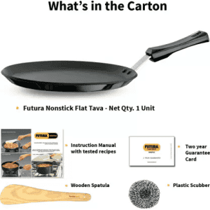 Hawkins Futura Nonstick Flat Tava | 26 cm | 4.88 mm | Black | NFT26P