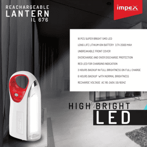 IMPEX IL 676 Lantern Emergency Light  | White & Red