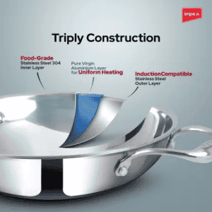 IMPEX TKM2016 |  Triply Stainless Steel | 3 Pcs  | Cookware Set
