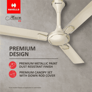 HAVELLS Milor ES 1200 mm 3 Blade Ceiling Fan (Gold, Pack of 1) 1 Star 1200 mm Energy Saving 3 Blade Ceiling Fan | Gold