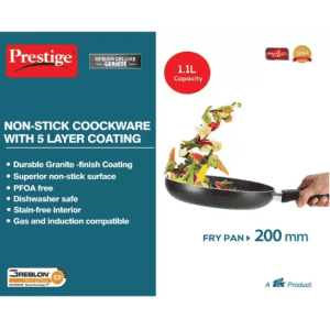 Prestige Omega Deluxe Granite Fry Pan 20 cm diameter 1.1 L capacity  | Aluminium, Non-stick, Induction Bottom