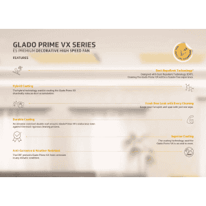 V-GUARD | GLADO PRIME VX 400RPM | 1200MM | ELEGANCE BROWN MATT