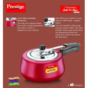 Prestige Nakshatra Cute Red Duo Aluminium Induction Bottom Pressure Cooker | Svachh | 3 L |