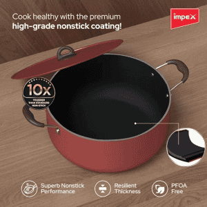 Impex Aluminium Non Stick Biryani Pot | 17 L | ISP 3815