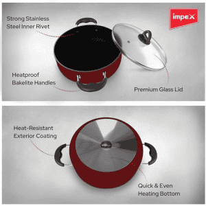 Impex Aluminium Biryani Pot | 13 Liters | High Grade Greblon Non-Stick | ISP-3415