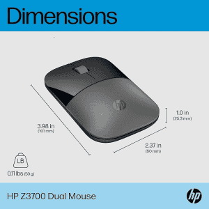HP Z3700 Silver Wireless Mouse