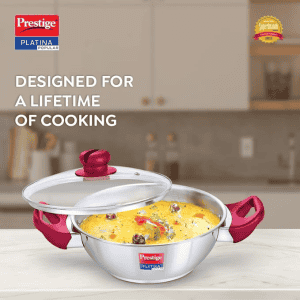Prestige Platina Popular Stainless Steel Gas & Induction Compatible Kadhai