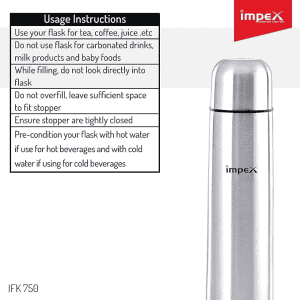 Impex Thermosteel Flask | 750 ml | Silver | IFK 750