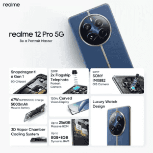 realme 12 Pro 5G | 8 GB RAM | 256 GB | Submarine Blue