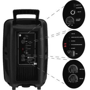 Gizmore GIZ WHEELZ T 1050 Bluetooth Party Speaker | 10 W  | Black