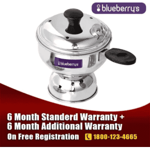BlueBerrys Stainless Steel | Chiratta Puttu Maker with Lid and Pressure Cooker