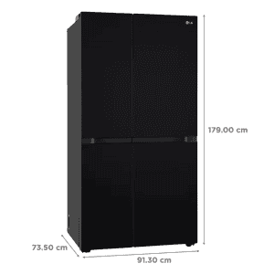 LG Side by Side Refrigerator | Frost Free with Smart Inverter Compressor | 650 Litres | 3 Star | Black Mirror | GLB257DBM3