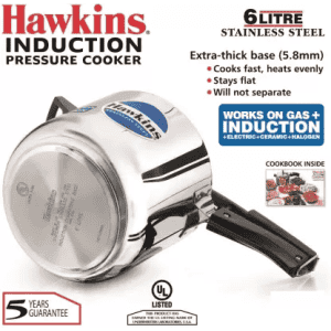 Hawkins (HSS60) Induction Bottom Pressure Cooker | 6 L | Stainless Steel