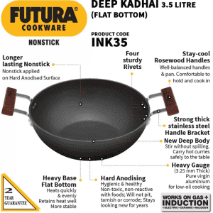 Hawkins Non Stick Deep Kadhai, Deep-Fry Pan
