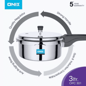 Onix OPC 301 | 3 L | Induction Bottom Pressure Cooker | Stainless Steel