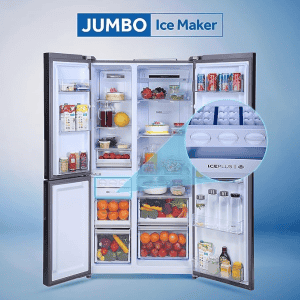 Haier 598 L | HRT-683KS | Triple Door Side By Side Refrigerator | Black Steel
