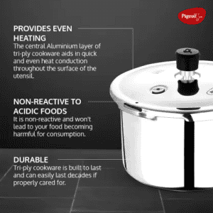 Pigeon Elite Shine 2 L Induction Bottom Pressure Cooker | Stainless Steel