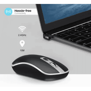 Portronics Toad 14 / Runs on single AA Battery,upto 1400 DPI,30 Lakhs + click life Wireless Optical Mouse | Black