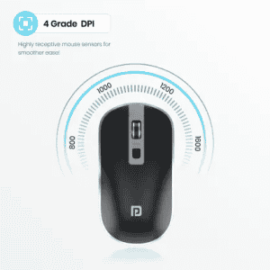 Portronics Toad 14 / Runs on single AA Battery,upto 1400 DPI,30 Lakhs + click life Wireless Optical Mouse | Black