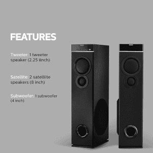 Philips Audio SPA9080B/94  Bluetooth Multimedia Tower Speakers | Black