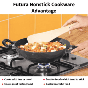 Hawkins Futura Nonstick Kadhai | Deep Fry Pan | 4 L | 30 cm | 3.25 mm | NK40S