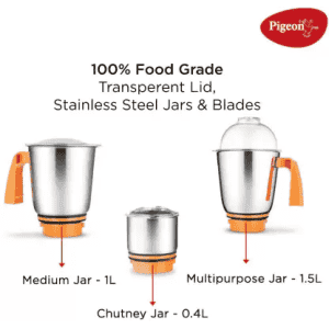 PIGEON | EGNITE | 750 W | 3 Jars Mixer Grinder