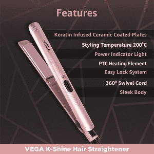 Vega K-Shine Hair Straightener-VHSH-28