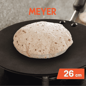 Meyer Premium Non-Stick Curved Roti Tawa | 26cm | Orange