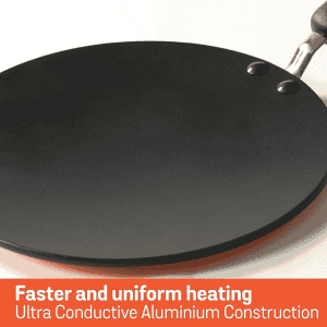 Meyer Premium Non-Stick Curved Roti Tawa | 26cm | Orange