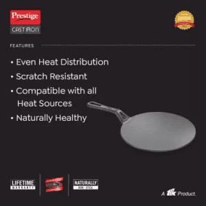 Prestige Cast Iron Concave Tawa | 25 cm