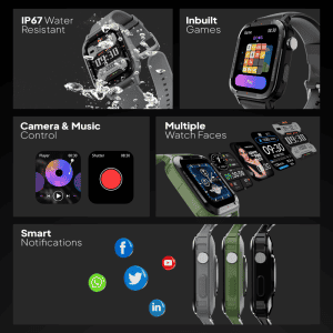 Fire-Boltt Smart Watch | Tank BSW070 | Green
