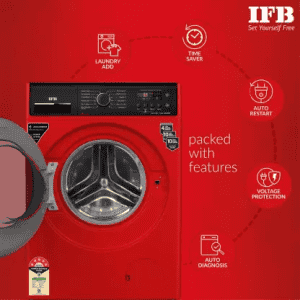 IFB Fully Automatic Front Load Washing Machine with In-built Heater | 7 kg | 5 Star | ELITE ZRS 7012 | Red